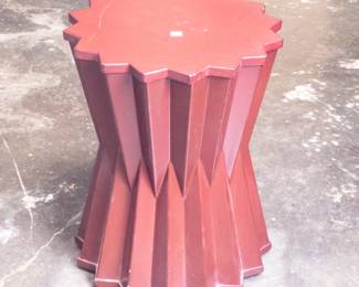 Geometric Star-Shaped Side Table in Red Finish