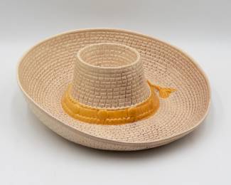 1986 Whittier Pottery Sombrero Hat Chip N Dip Serving Tray