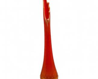 1960s L.E. Smith Swung Glass Vase "Bittersweet Orange"