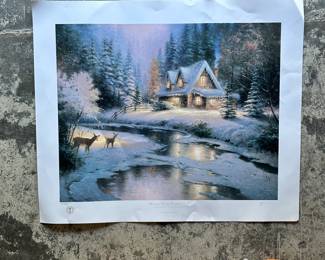 Thomas Kinkade Lithograph 1995 Christmas Eve on Hangtown Creek