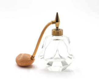 Vintage Art-Deco Glass Perfume Bottle with Atomizer