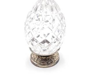 Waterford Cut Crystal Egg with Silverplated Base