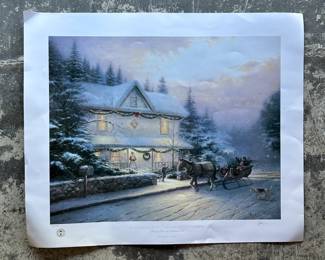 Thomas Kinkade Lithograph 1994 Placerville Victorian Christmas IV