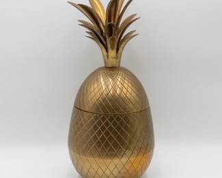 Solid Brass Pineapple-Shaped Container