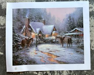 Thomas Kinkade AP Lithograph 1996 Placerville Christmas Memories II