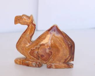 Hand Carved Onyx Camel Sculpture