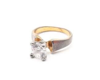 Gold-Plated Cubic Zirconia Ring, Size 6