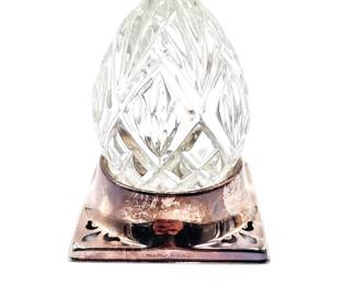 Waterford Cut Crystal Egg with Silverplated Base