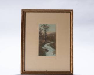 Pair of Wallace Nutting Hand-Tinted Landscape Photographs