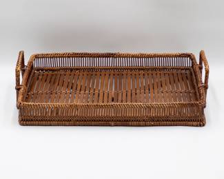 Handmade Wicker Tea Tray with Handles