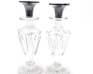 Art-Deco Glass and Silverplate Perfume Bottles