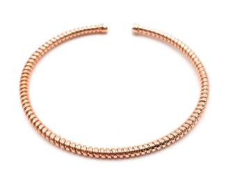Rose Gold Plated Corrugated Bracelet