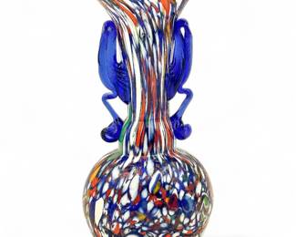 Vintage Murano Millefiori Art Glass Vase by Fratelli Toso