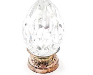 Waterford Cut Crystal Egg with Ornate Silverplate Base