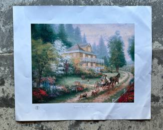 Thomas Kinkade Lithograph 1992 Apple Hill Victorian