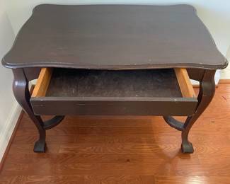 K87 - $75. Vintage Desk / Table  with single drawer Measures 41.5" wide x 28" deep x 29" tall