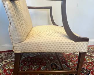 M7 - $50. Williamsburg Restoration Kittinger Buffalo chair - Single Arm Chair. Measures 26" wide x 17" deep x 48" tall. Frame is pretty solid - no stains noted. 