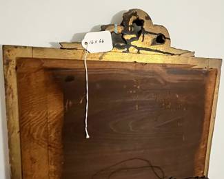 M109 - $300 PAIR. Antique Wooden Framed Gold Gilt Trumeau Mirror PAIR. Each measures 16" wide x 66" tall. Overall very good antique condition!