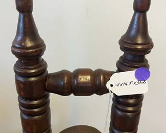 M12 - $95. Antique Spanish Hall Prayer Childs Chair. Measures 14" wide x 14" deep x 37.25" tall. Very Sturdy!