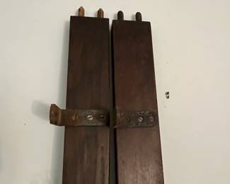 M106 - $175 PAIR of Twin Size Antique Barley Twist Bed Frames. Headboards measures 43.75" wide x 45" tall. Space between posts is 36". I only have 1 set of side rails - so you will have to replace one set. This is for 2 BEDS!