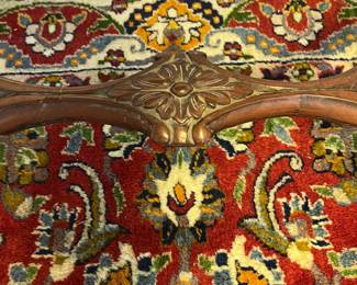 M25 - $75. Antique Marble Top Side Table. Measures 25" wide x 16.75" deep x 23.5" tall. Table is sturdy but has a little wiggle to it. 