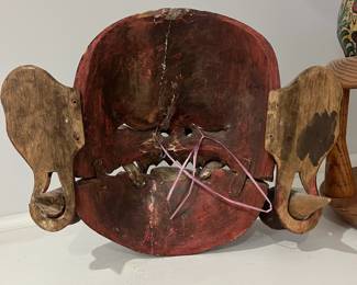 K30 - $40. Bali, Indonesia Hand Carved Mask. Balinese Barong. Moveable Jaw & Ears. 