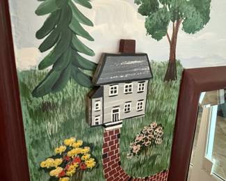 M102 - $125. Large Painted Mirror. Measures 36.25" x 49.75" tall. 