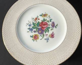 M95 - $120. Cauldon England circa 1915. 9 - 10.5" dinner plates. 12 - 6.25" saucers. 
