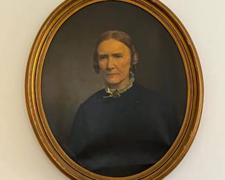 M104 - $300. Original Painting on Canvas. Measures 29" wide x 33" tall. Has significant hole near her collar. Signed J. Laurman