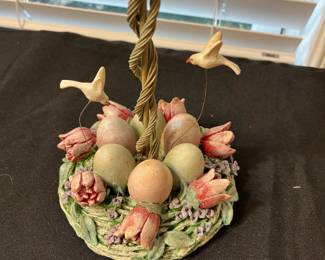 M112 - $60. Krinkle Tree with 6 Mini Egg People. Department 56. 