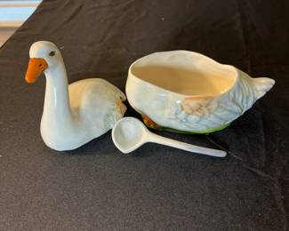M87 - $15. Small Goose Tureen with ladle. 