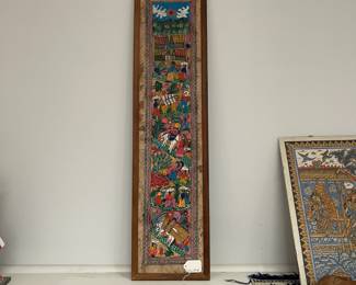 K12 - $40. Mexican Folk Art Amate Bark Paper. Hand painted. Measures 8.5" wide x 34" tall. 