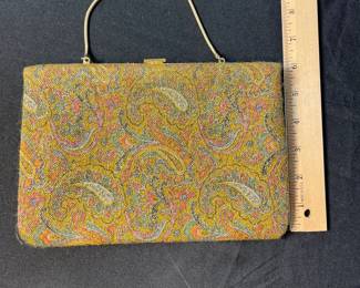 M121 - $20. Vintage Ingber Paisley Purse. 