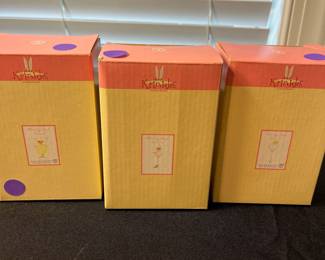 M112 - $60. Krinkle Tree with 6 Mini Egg People. Department 56. 