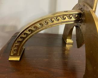M141 - $500 "Fisher" Crest Brass Andirons. 