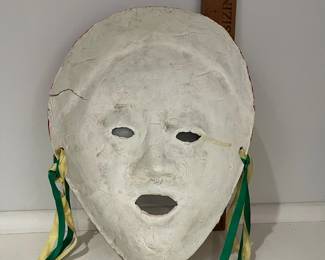 K34 - $10. Vintage Paper Mache Mask - has some cracking. 