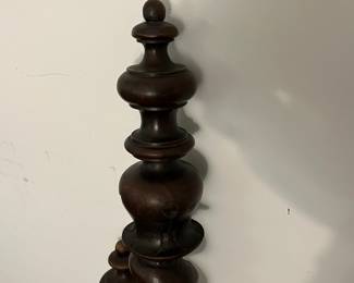 M106 - $175 PAIR of Twin Size Antique Barley Twist Bed Frames. Headboards measures 43.75" wide x 45" tall. Space between posts is 36". I only have 1 set of side rails - so you will have to replace one set. This is for 2 BEDS!