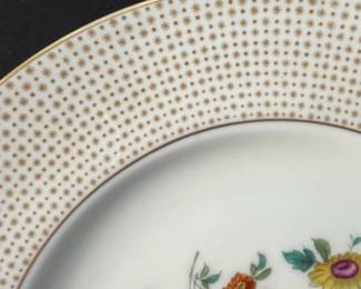 M95 - $120. Cauldon England circa 1915. 9 - 10.5" dinner plates. 12 - 6.25" saucers. 