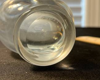 M116 - $45. Orrefors Crystal Etched & Signed Vase. Measures 6.5" tall. 