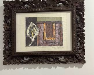 K21 - $75. Pauline Tickner "Awakening". Measures 17.5" wide x 14" tall. 