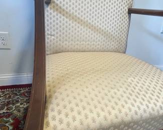 M7 - $50. Williamsburg Restoration Kittinger Buffalo chair - Single Arm Chair. Measures 26" wide x 17" deep x 48" tall. Frame is pretty solid - no stains noted. 