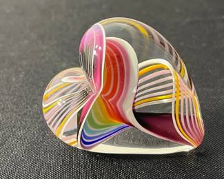M70 - $30. Steven Maslach Twisted Purple Rainbow Heart. 