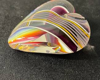 M70 - $30. Steven Maslach Twisted Purple Rainbow Heart. 