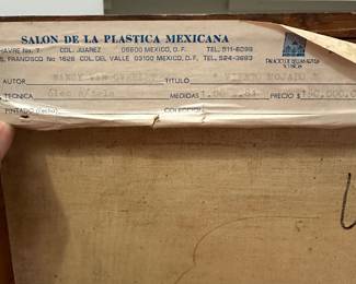 K68 - $400. Original Painting by Nancy Van Overveldt "Viento Mojado". Large Modernist Painting. Measures 40" x 32" Does have one significant paint chip on the left near the center. Great colors!