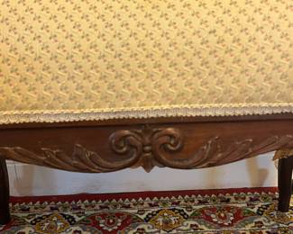 M26 - $150. Vintage Window Bench. Sturdy wooden frame - upholstery is in very good overall condition. Measures 32" x 17" x 28" tall. 