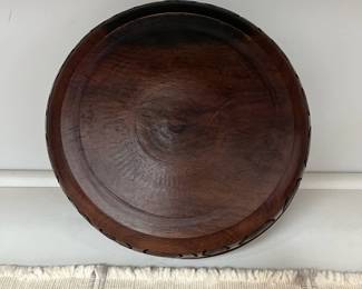 K48 - $30. African Hand Carved Wooden Bowl. Measures 12" x 4" tall. 