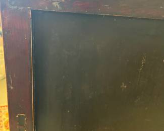 M48 - $450. Two Door, Two Drawer Red Asian Chest. Measures 41" wide x 25.5" deep x 35.75" tall. 