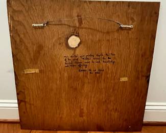 K1 - $125. Mexican Yarn Painting Huichol by Raymon De La Rosa 1982. Measures 24" square. 