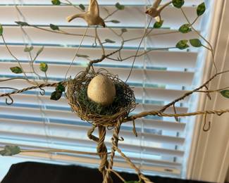 M112 - $60. Krinkle Tree with 6 Mini Egg People. Department 56. 