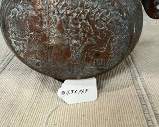 K51 - $65. Middle Eastern / Islamic Ewer. Measures 11.5" wide x 14.5" tall. 